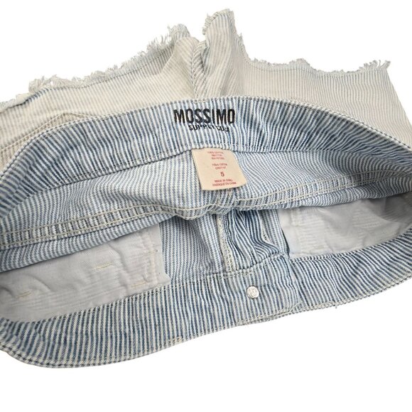 Mossimo Juniors Shorts Blue White Striped Distressed Denim Shorts Size 5 JJ3926 - Picture 6 of 7